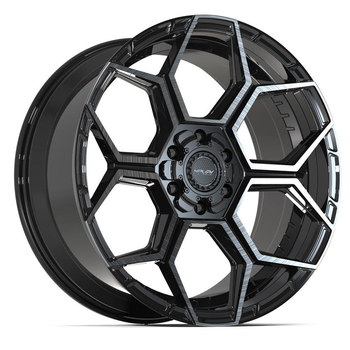 4PS26 22x10 Gloss Black w/ Brushed Face & Tinted Clear WHEELS
