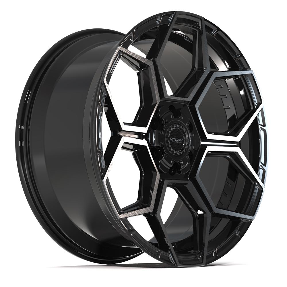 4PS26 22x10 Gloss Black w/ Brushed Face & Tinted Clear WHEELS