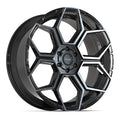4PS26 24x10 Gloss Black w/ Brushed Face & Tinted Clear WHEELS