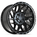 4PS28 17x9 Gloss Black w/ Brushed Face & Tinted Clear WHEELS