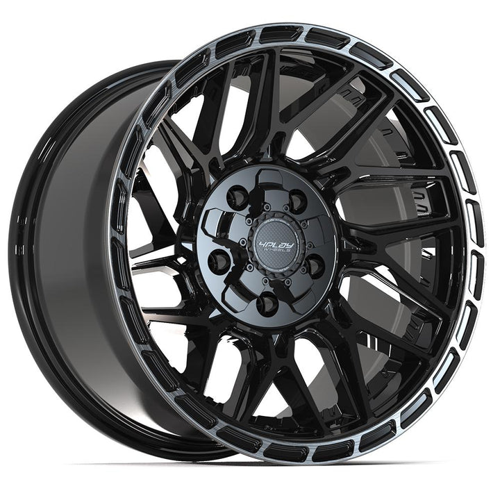 4PS28 17x9 Gloss Black w/ Brushed Face & Tinted Clear WHEELS