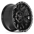 4PS28 17x9 Gloss Black w/ Brushed Face & Tinted Clear WHEELS