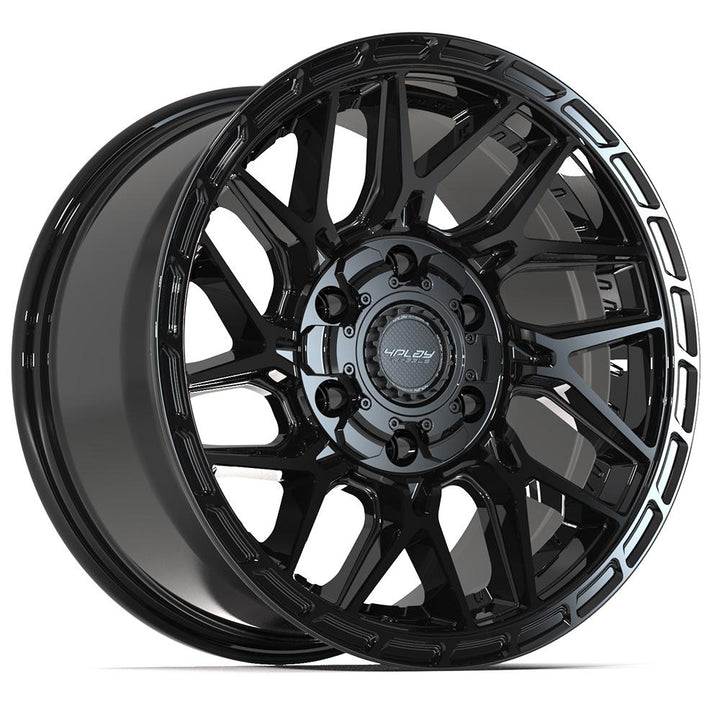 4PS28 17x9 Gloss Black w/ Brushed Face & Tinted Clear WHEELS