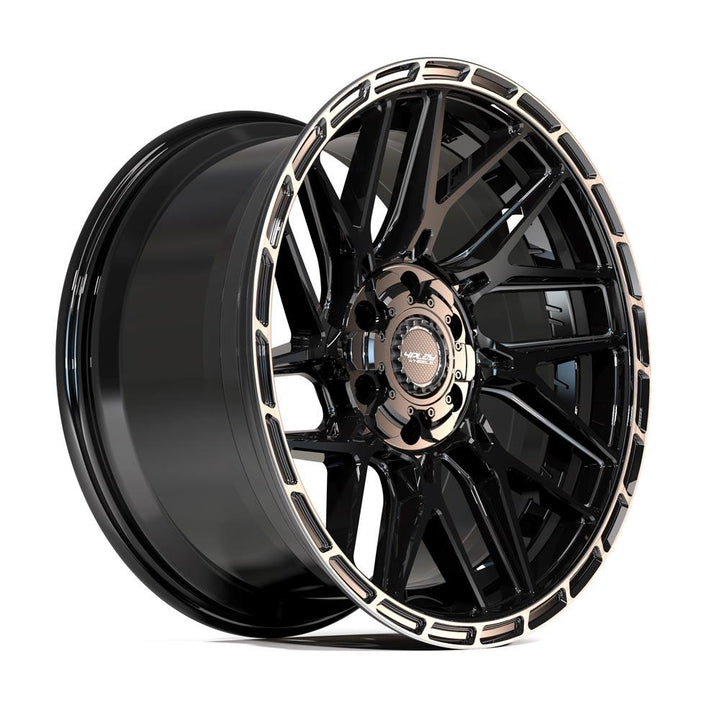 4PS28 18x8 Gloss Black w/ Brushed Face & Tinted Clear WHEELS