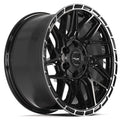 4PS28 18x9 Gloss Black w/ Brushed Face & Tinted Clear WHEELS