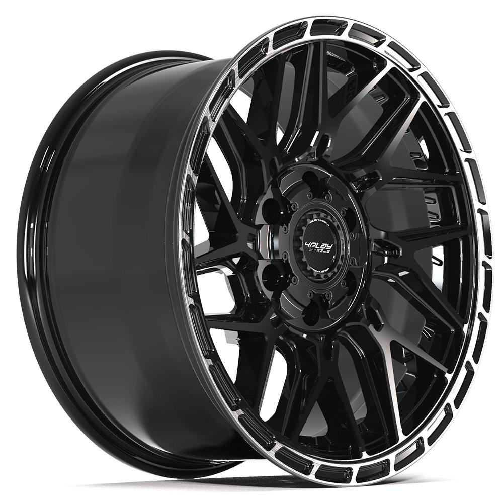 4PS28 18x9 Gloss Black w/ Brushed Face & Tinted Clear WHEELS