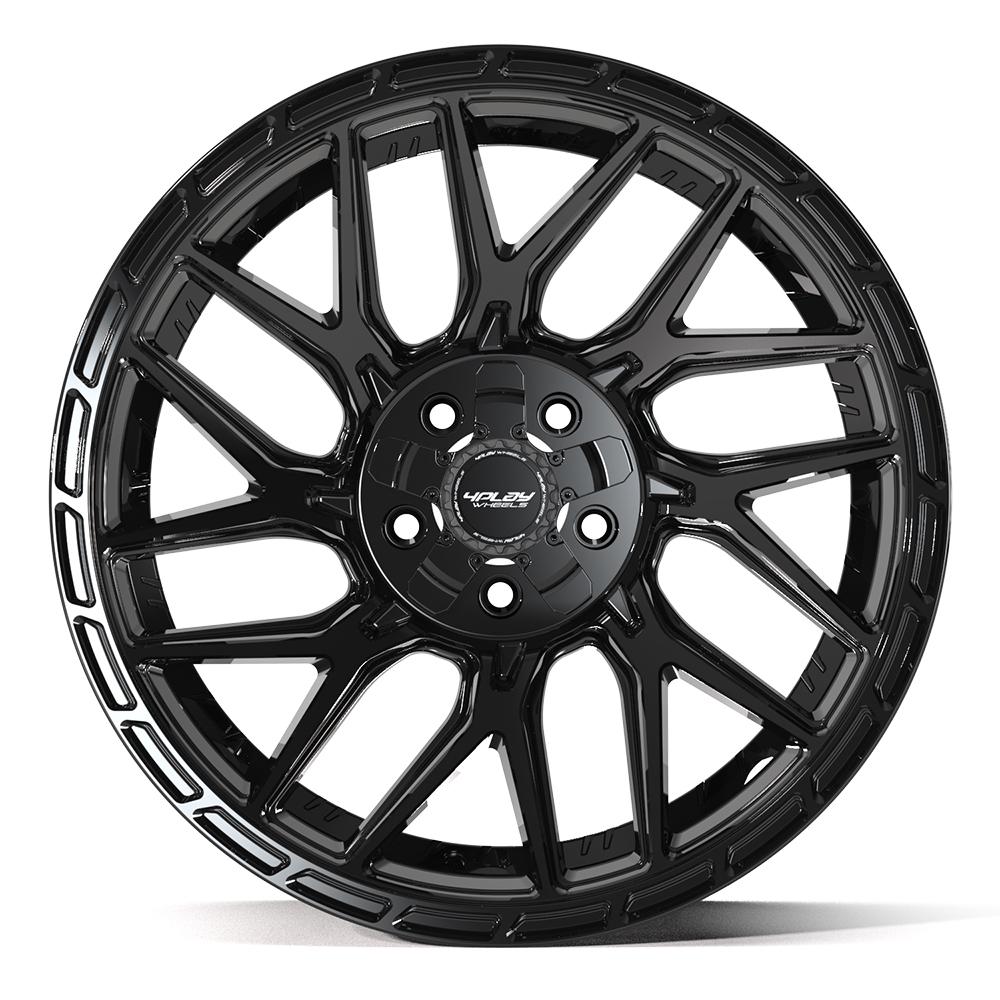 4PS28 20x9 Gloss Black w/ Brushed Face & Tinted Clear WHEELS