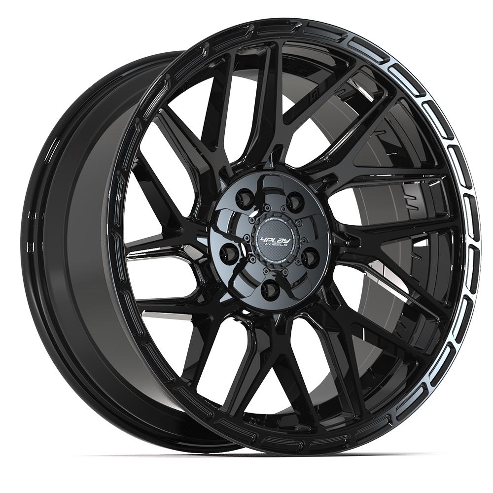 4PS28 20x9 Gloss Black w/ Brushed Face & Tinted Clear WHEELS