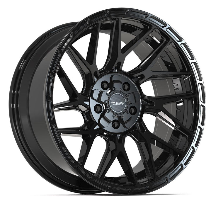 4PS28 20x9 Gloss Black w/ Brushed Face & Tinted Clear WHEELS