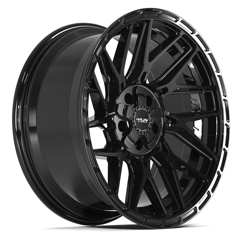 4PS28 20x9 Gloss Black w/ Brushed Face & Tinted Clear WHEELS