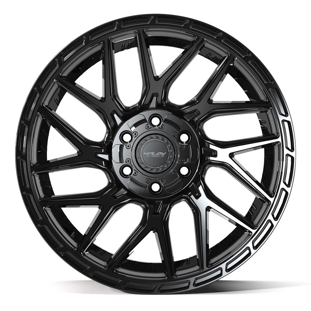 4PS28 20x9 Gloss Black w/ Brushed Face & Tinted Clear WHEELS