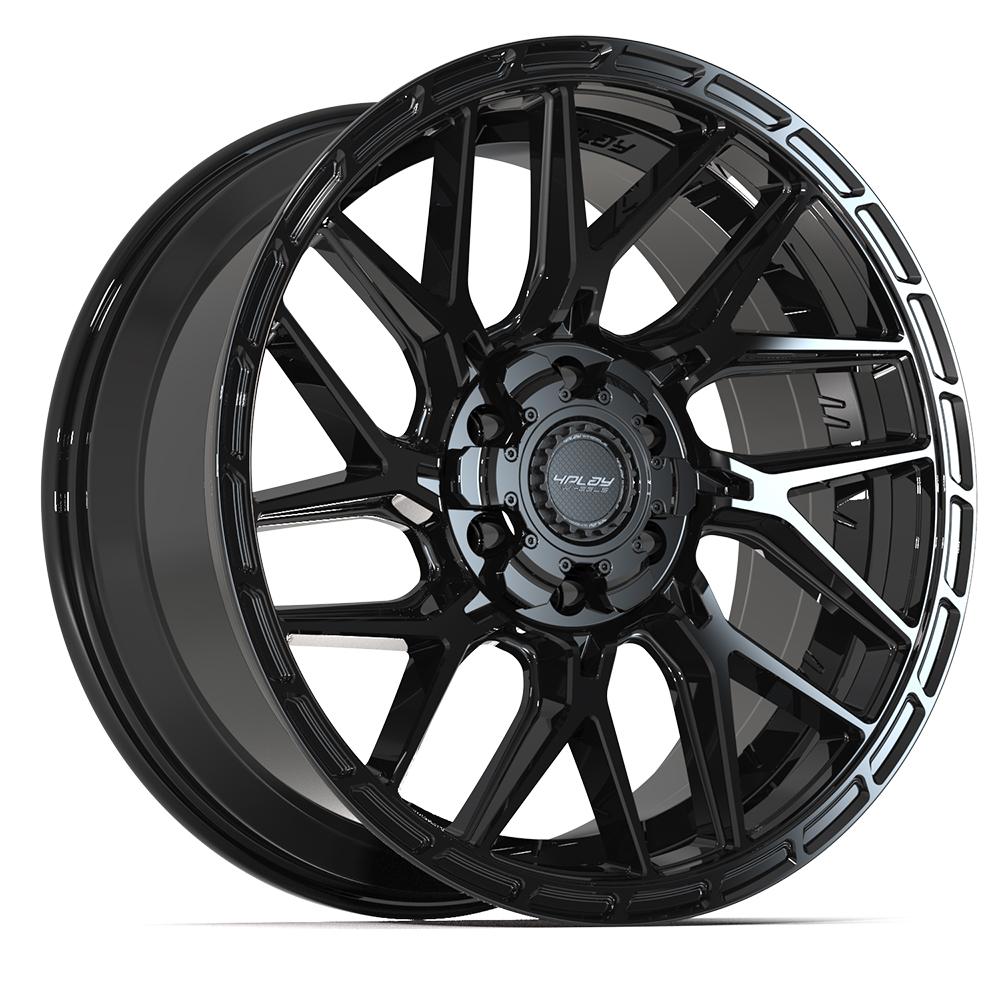 4PS28 20x9 Gloss Black w/ Brushed Face & Tinted Clear WHEELS