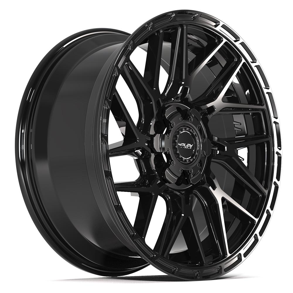 4PS28 20x9 Gloss Black w/ Brushed Face & Tinted Clear WHEELS