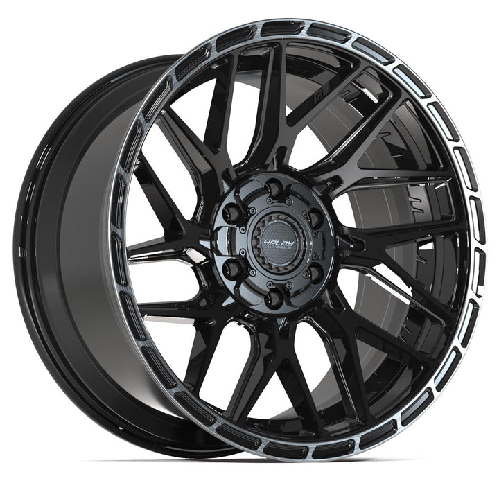 4PS28 20x9 Gloss Black w/ Brushed Face & Tinted Clear WHEELS