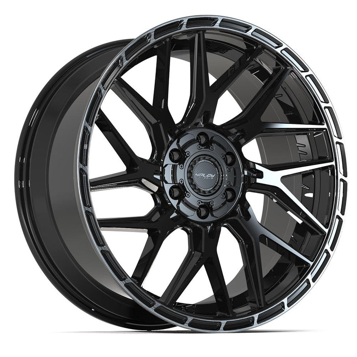 4PS28 22x10 Gloss Black w/ Brushed Face & Tinted Clear WHEELS