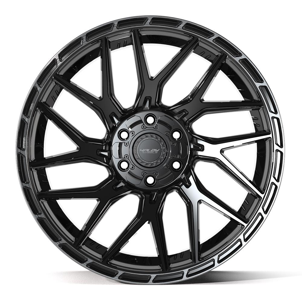 4PS28 22x10 Gloss Black w/ Brushed Face & Tinted Clear WHEELS