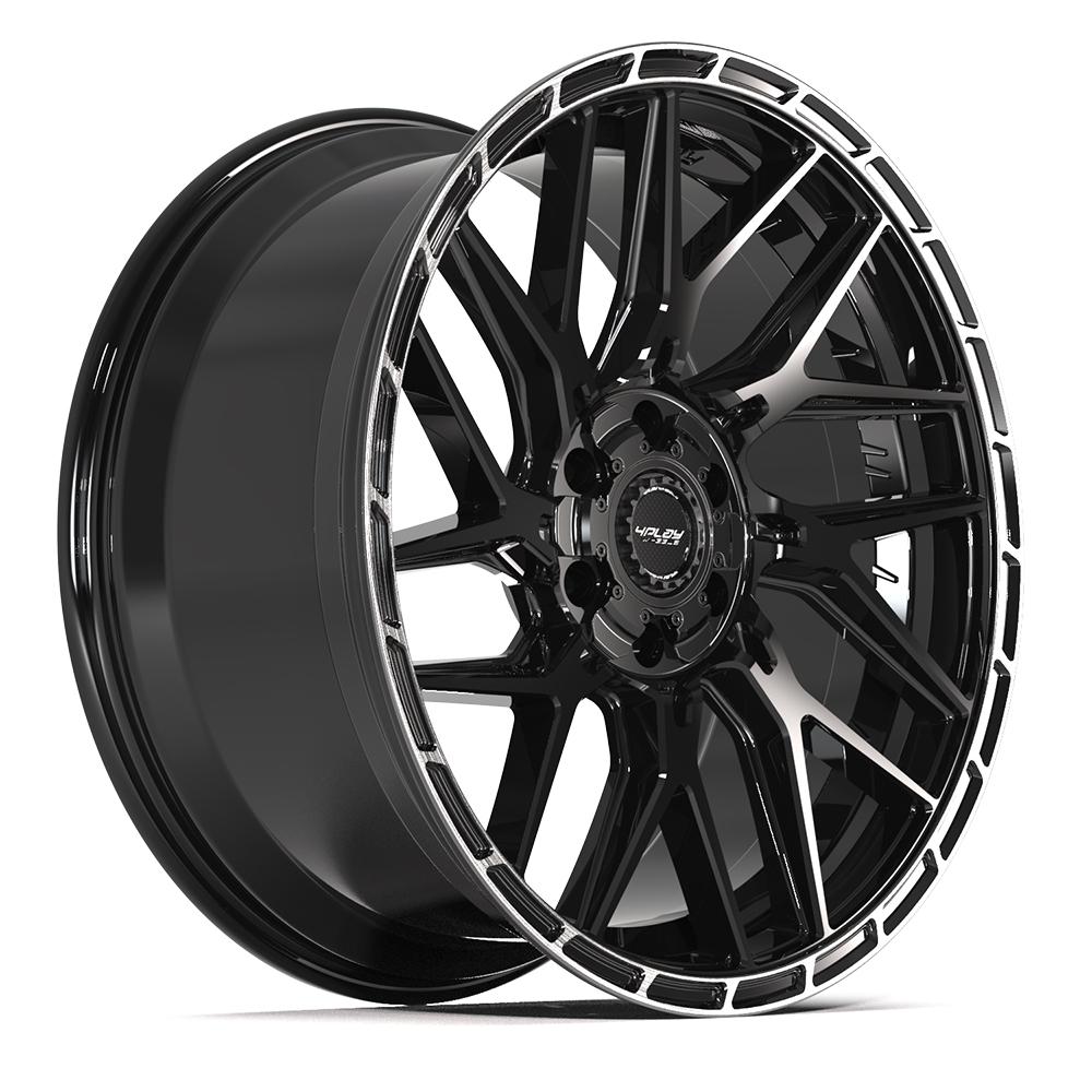 4PS28 22x10 Gloss Black w/ Brushed Face & Tinted Clear WHEELS