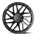 4PS28 24x10 Gloss Black w/ Brushed Face & Tinted Clear WHEELS