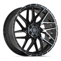 4PS28 24x10 Gloss Black w/ Brushed Face & Tinted Clear WHEELS