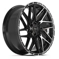 4PS28 24x10 Gloss Black w/ Brushed Face & Tinted Clear WHEELS