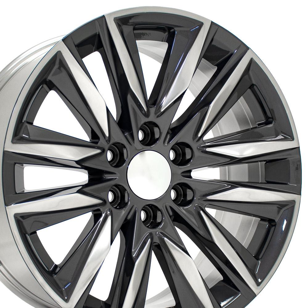 20" Replica Wheel fits Cadillac Escalade - CA91 Gunmetal with Polished Face