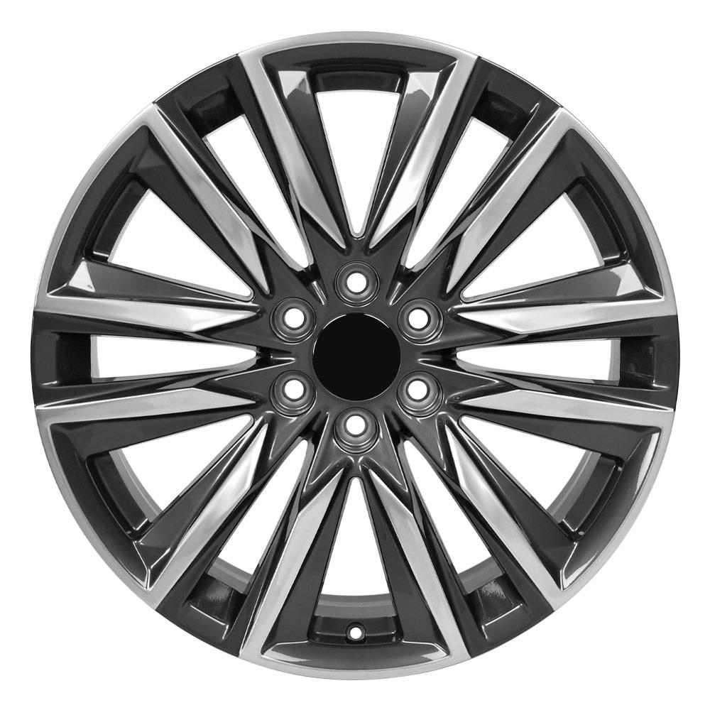 22" Replica Wheel fits Cadillac Escalade - CA91 Gunmetal with Polished Face