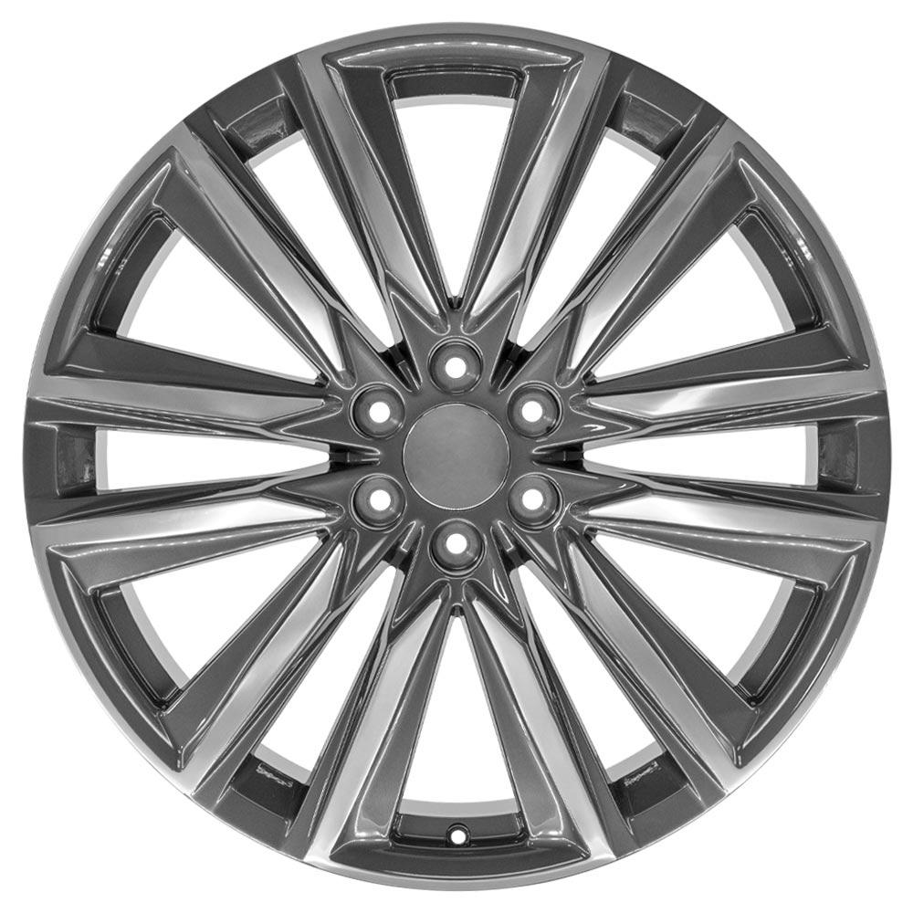 24" Replica CA91 fits Cadillac Escalade Gunmetal with Polished Face
