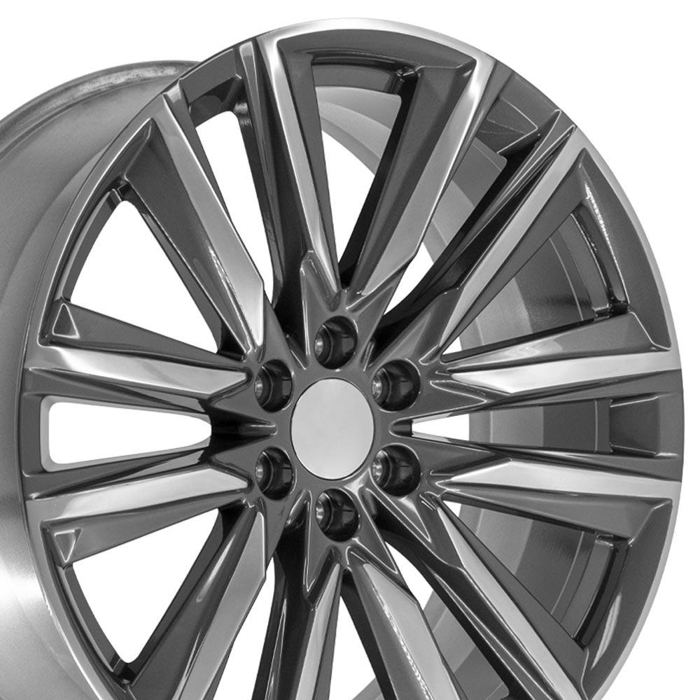 CA91 24x10 Gunmetal with Polished Face WHEELS