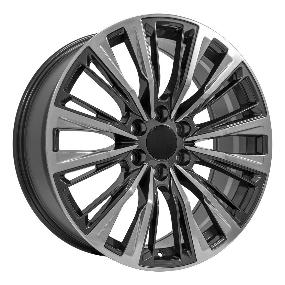 22" Replica CA93 fits Cadillac Escalade Gunmetal with Polished Face