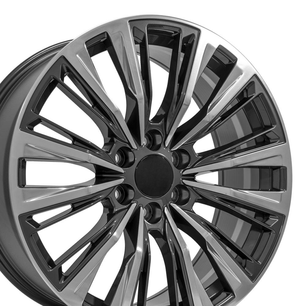 22" Replica CA93 fits Cadillac Escalade Gunmetal with Polished Face