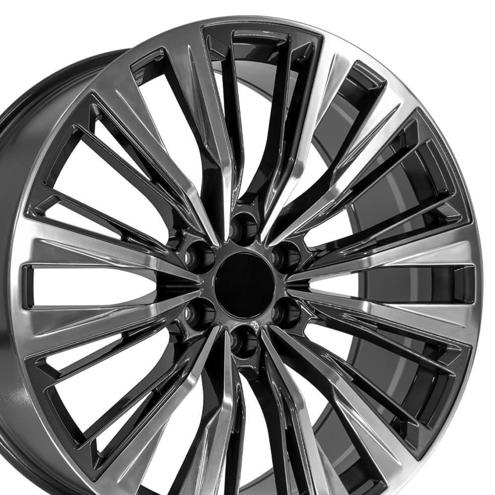 24" Replica CA93 fits Cadillac Escalade Gunmetal with Polished Face