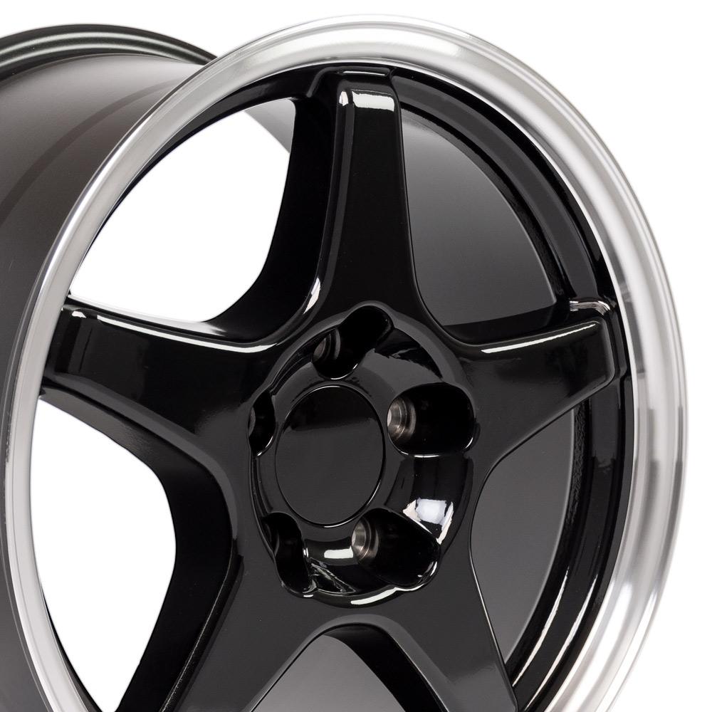 CV01 17x9.5 Black with Machined Lip WHEELS