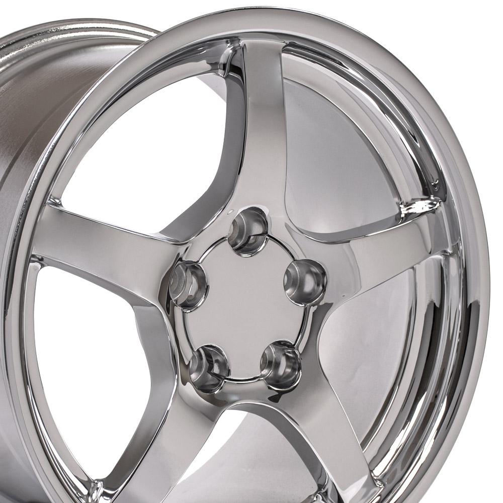 18" Replica CV05 fits Chevrolet Corvette C5 Deep Dish Chrome
