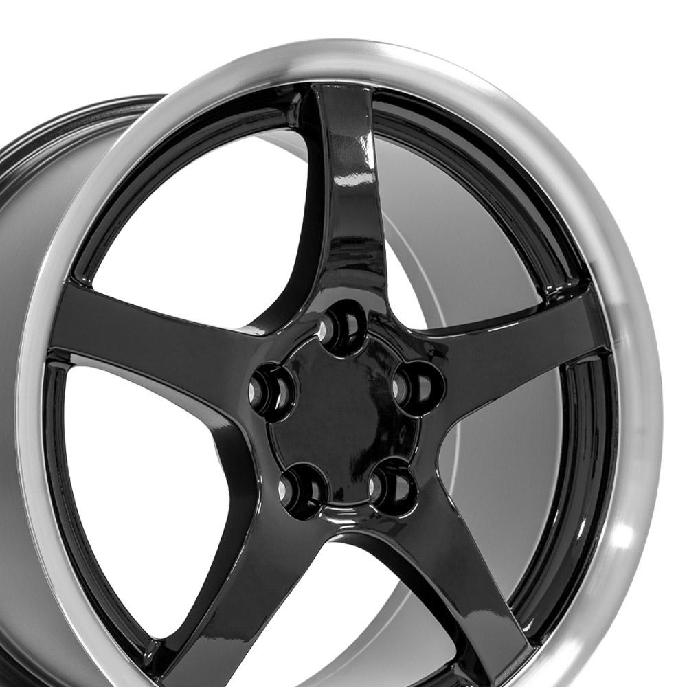 CV05 18x9.5 Black with Machined Lip WHEELS