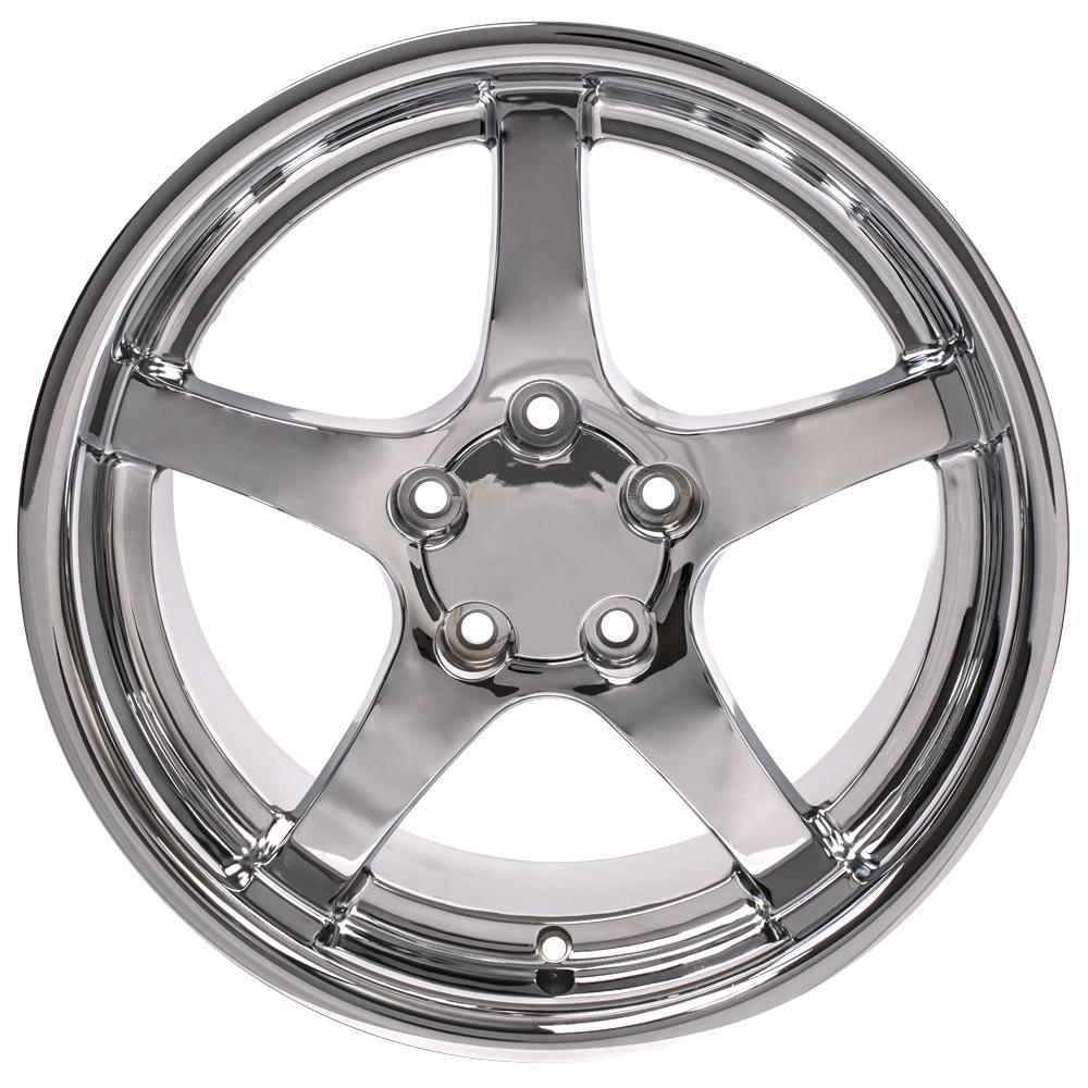 18" Replica CV05 fits Chevrolet Corvette C5 Deep Dish Chrome