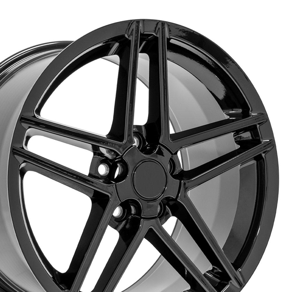 18" Replica CV07A fits Chevrolet Corvette C6 Z06 Black