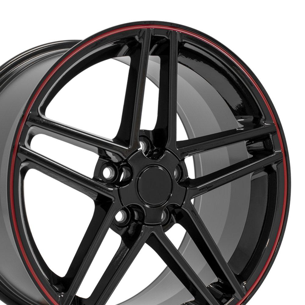 18" Replica Wheel CV07A Fits Chevrolet Corvette - C6 Z06 Rim Redline Wheel