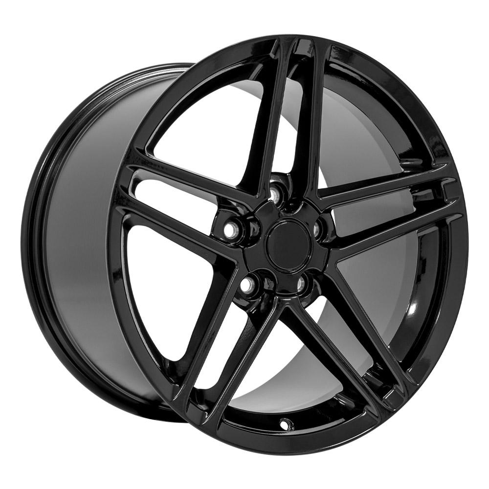 18" Replica CV07A fits Chevrolet Corvette C6 Z06 Black