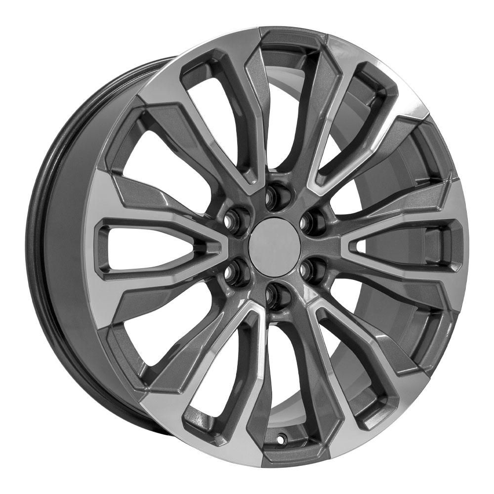 22" Replica CV30 fits GMC Yukon 1500 Gunmetal Machined