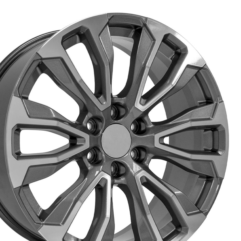 22" Replica CV30 fits GMC Yukon 1500 Gunmetal Machined