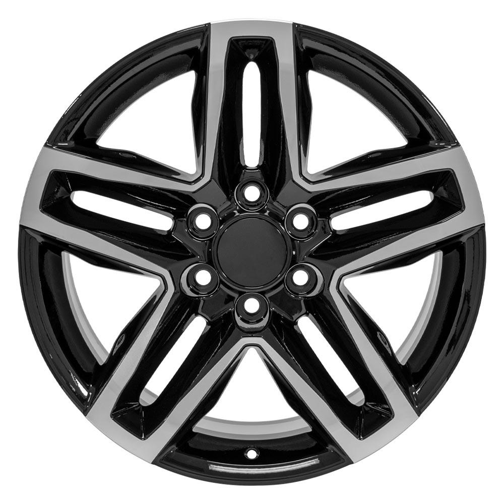 20" Replica CV34B fits Chevrolet Silverado 1500 Black Machined