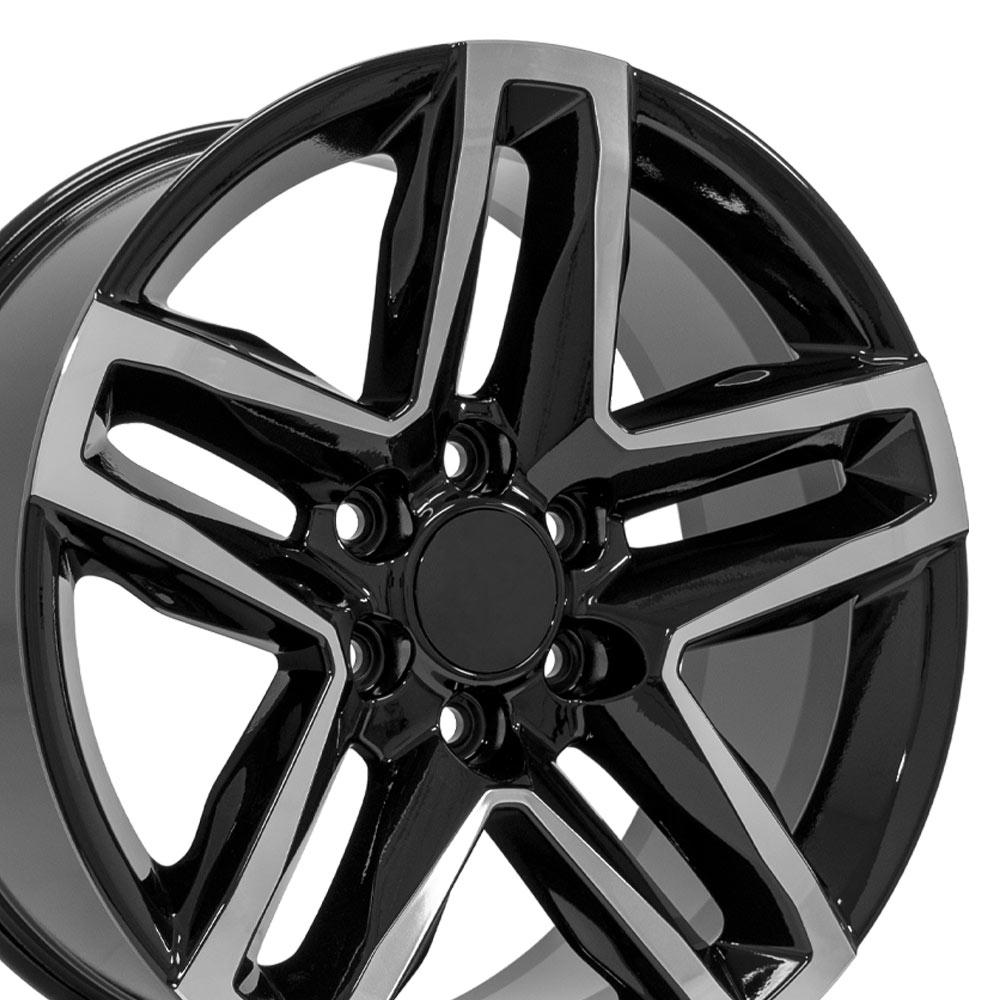 20" Replica CV34B fits Chevrolet Silverado 1500 Black Machined