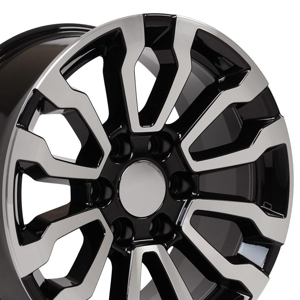 18" Replica CV35 fits GMC Sierra Black Machined