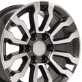 18" Replica CV35 fits GMC Sierra Gunmetal Machined