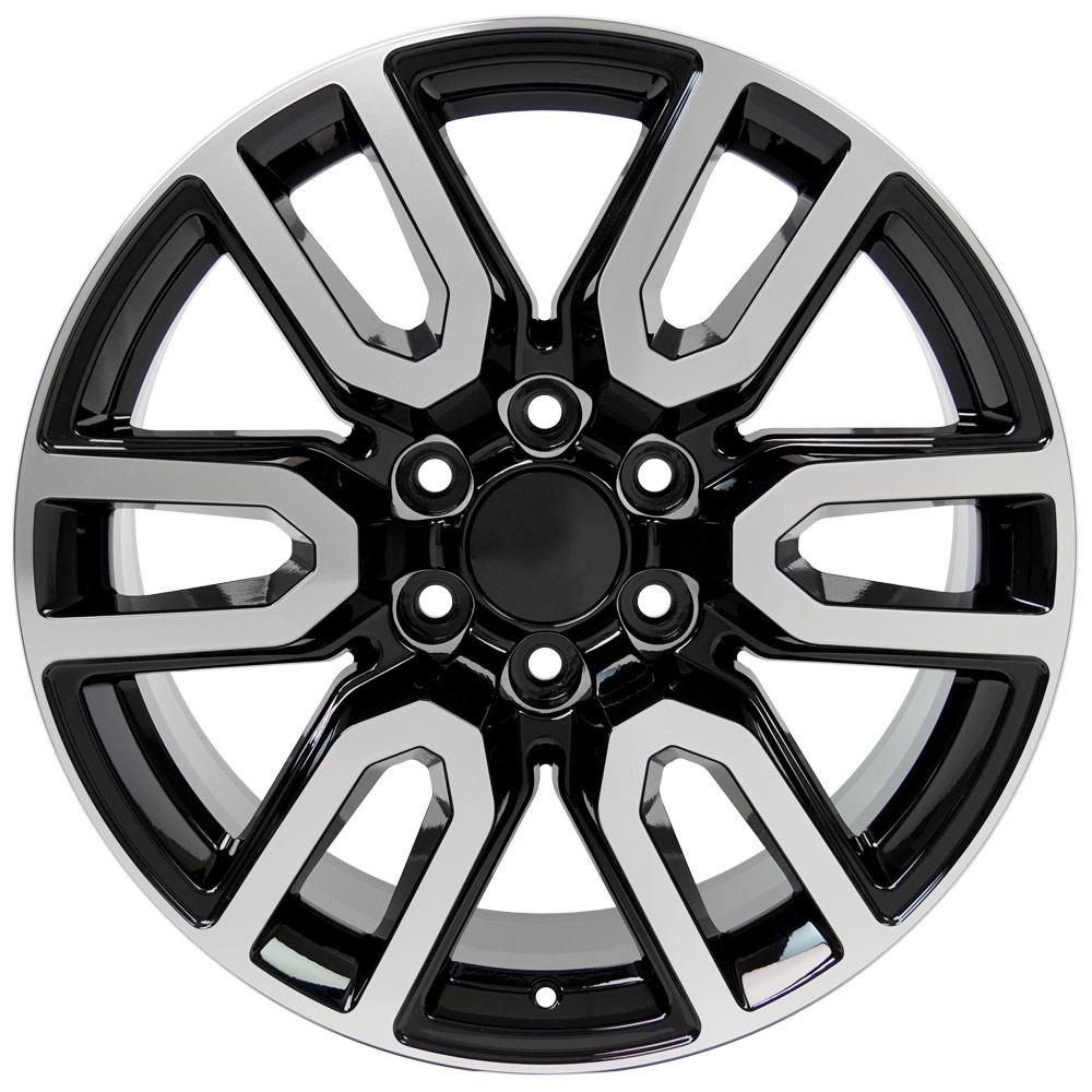 20" Replica CV36 fits GMC Sierra Black Machined