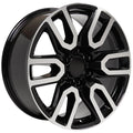 20" Replica CV36 fits GMC Sierra Black Machined