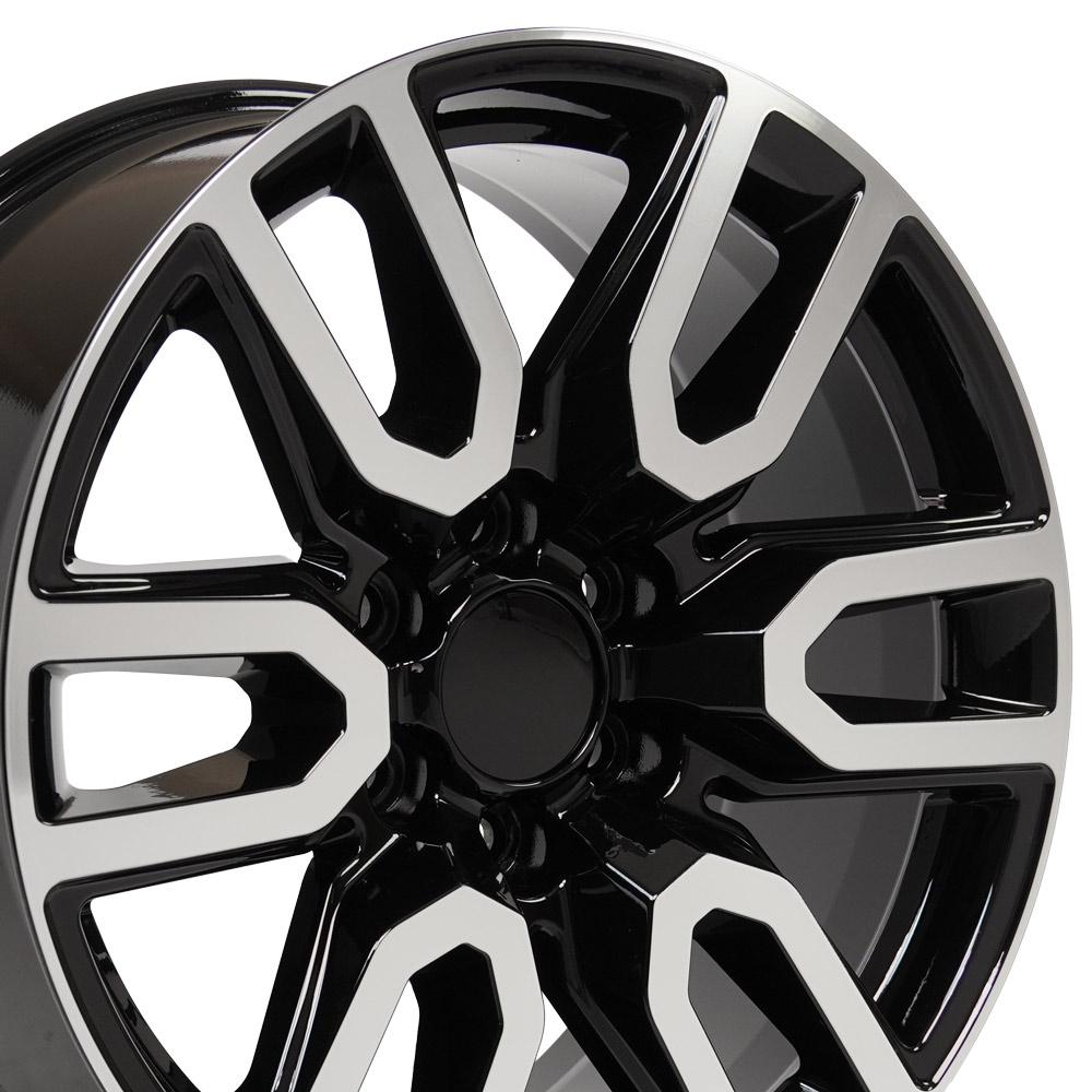 20" Replica CV36 fits GMC Sierra Black Machined