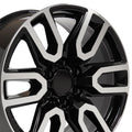 20" Replica CV36 fits GMC Sierra Black Machined