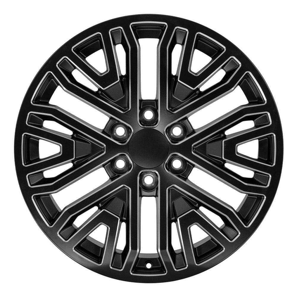 20" Replica CV37 fits GMC Sierra 1500 Black with Milled Edge