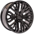22" Replica CV37 fits GMC Sierra Black